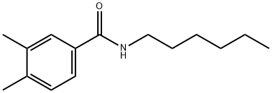 N-hexyl-3,4-dimethylbenzamide 化学構造式