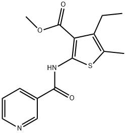 methyl 4-ethyl-5-methyl-2-(pyridine-3-carbonylamino)thiophene-3-carboxylate 结构式