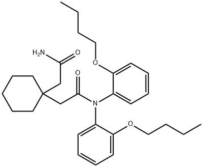 2-[1-[2-(2-butoxyanilino)-2-oxoethyl]cyclohexyl]-N-(2-butoxyphenyl)acetamide Struktur