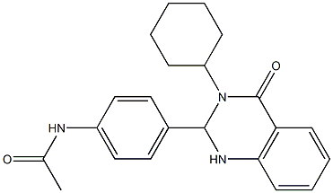 N-[4-(3-cyclohexyl-4-oxo-1,2-dihydroquinazolin-2-yl)phenyl]acetamide,345991-26-6,结构式