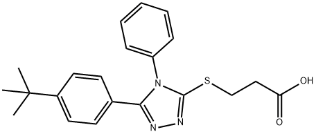 3-[[5-(4-tert-butylphenyl)-4-phenyl-1,2,4-triazol-3-yl]sulfanyl]propanoic acid Struktur