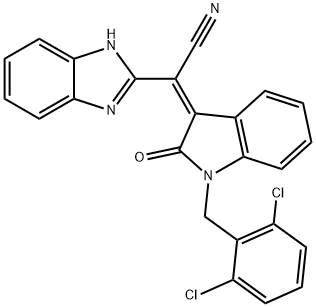 (2Z)-2-(1H-benzimidazol-2-yl)-2-[1-[(2,6-dichlorophenyl)methyl]-2-oxoindol-3-ylidene]acetonitrile Structure
