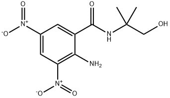 2-amino-N-(1-hydroxy-2-methylpropan-2-yl)-3,5-dinitrobenzamide Struktur