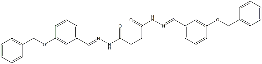 N,N'-bis[(E)-(3-phenylmethoxyphenyl)methylideneamino]butanediamide Struktur