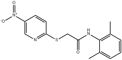 N-(2,6-dimethylphenyl)-2-(5-nitropyridin-2-yl)sulfanylacetamide Struktur