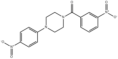 (3-nitrophenyl)-[4-(4-nitrophenyl)piperazin-1-yl]methanone 化学構造式