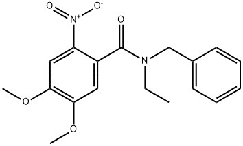 N-benzyl-N-ethyl-4,5-dimethoxy-2-nitrobenzamide 结构式