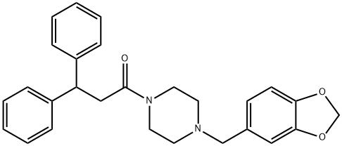 1-[4-(1,3-benzodioxol-5-ylmethyl)piperazin-1-yl]-3,3-diphenylpropan-1-one Struktur