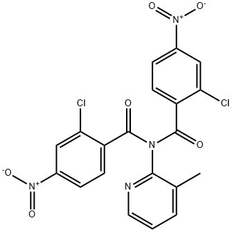 2-chloro-N-(2-chloro-4-nitrobenzoyl)-N-(3-methylpyridin-2-yl)-4-nitrobenzamide Struktur