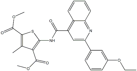 dimethyl 5-[[2-(3-ethoxyphenyl)quinoline-4-carbonyl]amino]-3-methylthiophene-2,4-dicarboxylate Structure