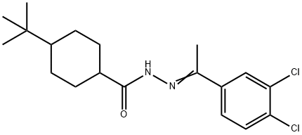 4-tert-butyl-N-[(E)-1-(3,4-dichlorophenyl)ethylideneamino]cyclohexane-1-carboxamide Structure