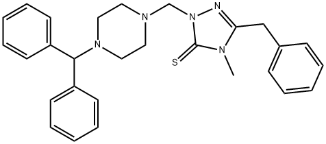 2-[(4-benzhydrylpiperazin-1-yl)methyl]-5-benzyl-4-methyl-1,2,4-triazole-3-thione 化学構造式