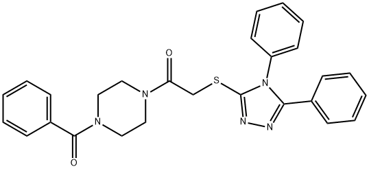 1-(4-benzoylpiperazin-1-yl)-2-[(4,5-diphenyl-1,2,4-triazol-3-yl)sulfanyl]ethanone 结构式