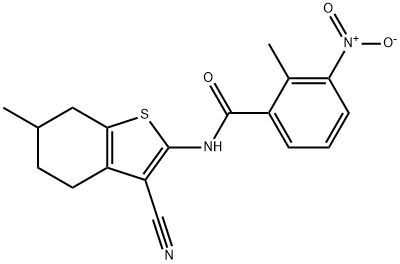 N-(3-cyano-6-methyl-4,5,6,7-tetrahydro-1-benzothiophen-2-yl)-2-methyl-3-nitrobenzamide Structure