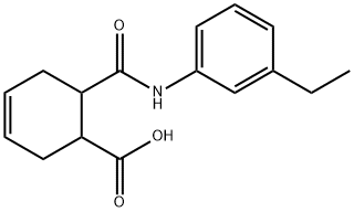 6-[(3-ethylphenyl)carbamoyl]cyclohex-3-ene-1-carboxylic acid 化学構造式