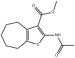 methyl 2-acetamido-5,6,7,8-tetrahydro-4H-cyclohepta[b]thiophene-3-carboxylate Struktur