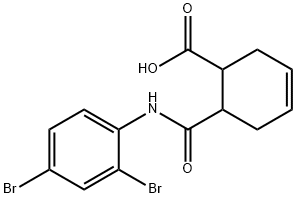 6-[(2,4-dibromophenyl)carbamoyl]cyclohex-3-ene-1-carboxylic acid 化学構造式