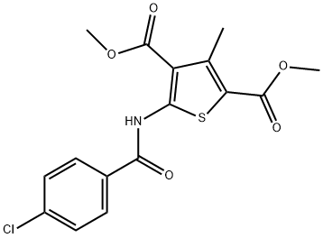 dimethyl 5-[(4-chlorobenzoyl)amino]-3-methylthiophene-2,4-dicarboxylate 结构式