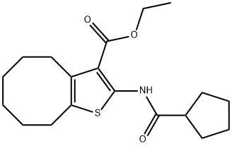 ethyl 2-(cyclopentanecarbonylamino)-4,5,6,7,8,9-hexahydrocycloocta[b]thiophene-3-carboxylate Structure