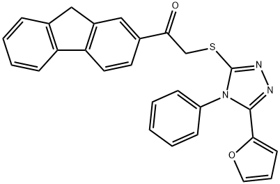 1-(9H-fluoren-2-yl)-2-[[5-(furan-2-yl)-4-phenyl-1,2,4-triazol-3-yl]sulfanyl]ethanone 结构式