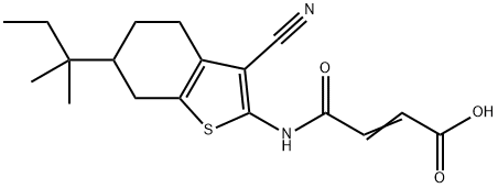 (E)-4-[[3-cyano-6-(2-methylbutan-2-yl)-4,5,6,7-tetrahydro-1-benzothiophen-2-yl]amino]-4-oxobut-2-enoic acid Structure