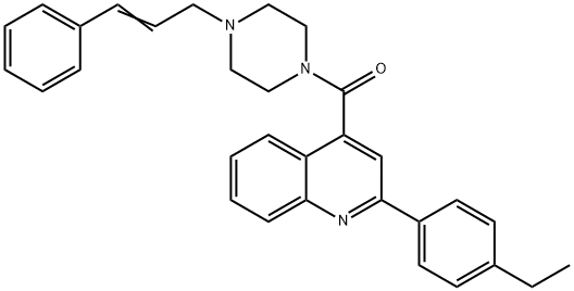 [2-(4-ethylphenyl)quinolin-4-yl]-[4-[(E)-3-phenylprop-2-enyl]piperazin-1-yl]methanone,361980-63-4,结构式