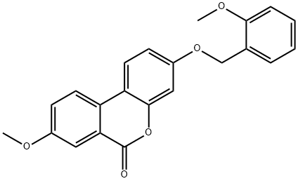 8-methoxy-3-[(2-methoxyphenyl)methoxy]benzo[c]chromen-6-one 结构式