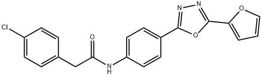 2-(4-氯苯基)-N-(4-(5-(呋喃-2-基)-1,3,4-恶二唑-2-基)苯基)乙酰胺,370854-75-4,结构式
