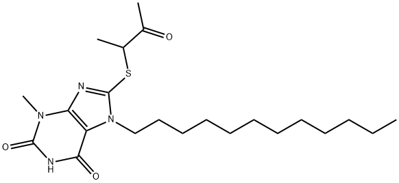 7-dodecyl-3-methyl-8-(3-oxobutan-2-ylsulfanyl)purine-2,6-dione Structure