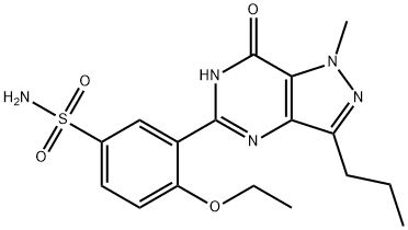 4-ethoxy-3-(1-methyl-7-oxo-3-propyl-4H-pyrazolo[4,3-d]pyrimidin-5-yl)benzenesulfonamide 化学構造式