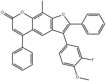 3-(3-fluoro-4-methoxyphenyl)-9-methyl-2,5-diphenylfuro[3,2-g]chromen-7-one|