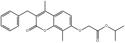 propan-2-yl 2-(3-benzyl-4,8-dimethyl-2-oxochromen-7-yl)oxyacetate 化学構造式