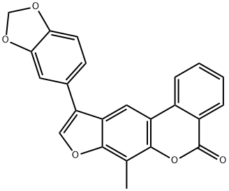 10-(1,3-benzodioxol-5-yl)-7-methyl-[1]benzofuro[6,5-c]isochromen-5-one 结构式