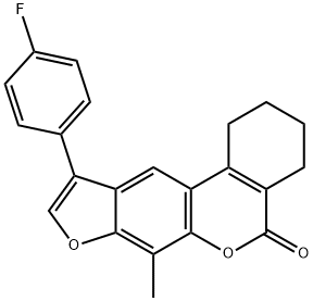 10-(4-fluorophenyl)-7-methyl-1,2,3,4-tetrahydro-[1]benzofuro[6,5-c]isochromen-5-one 结构式