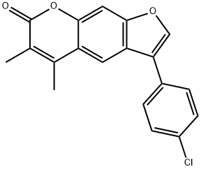 3-(4-chlorophenyl)-5,6-dimethylfuro[3,2-g]chromen-7-one 结构式