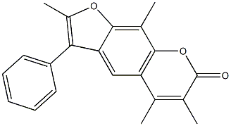 2,5,6,9-tetramethyl-3-phenylfuro[3,2-g]chromen-7-one Structure
