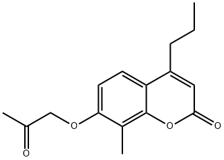 8-methyl-7-(2-oxopropoxy)-4-propylchromen-2-one Struktur