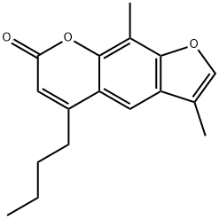 5-butyl-3,9-dimethylfuro[3,2-g]chromen-7-one 化学構造式