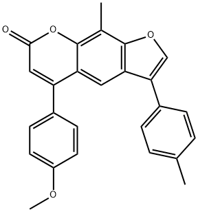 5-(4-methoxyphenyl)-9-methyl-3-(4-methylphenyl)furo[3,2-g]chromen-7-one Structure
