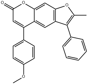 5-(4-methoxyphenyl)-2-methyl-3-phenylfuro[3,2-g]chromen-7-one Structure