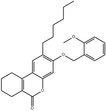 2-hexyl-3-[(2-methoxyphenyl)methoxy]-7,8,9,10-tetrahydrobenzo[c]chromen-6-one Structure