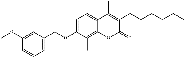 3-hexyl-7-[(3-methoxyphenyl)methoxy]-4,8-dimethylchromen-2-one Structure