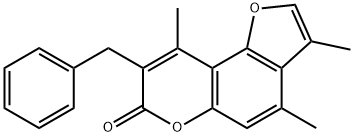 8-benzyl-3,4,9-trimethylfuro[2,3-f]chromen-7-one Structure