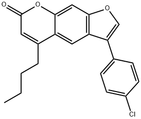 5-butyl-3-(4-chlorophenyl)furo[3,2-g]chromen-7-one Struktur