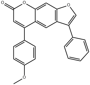 5-(4-methoxyphenyl)-3-phenylfuro[3,2-g]chromen-7-one 化学構造式