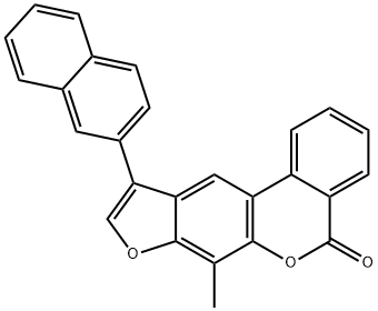 7-methyl-10-naphthalen-2-yl-[1]benzofuro[6,5-c]isochromen-5-one Struktur
