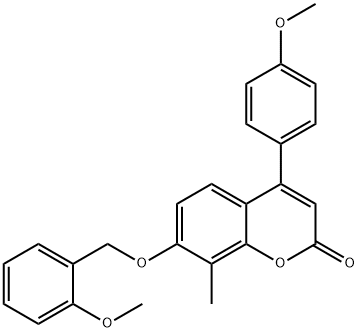 4-(4-methoxyphenyl)-7-[(2-methoxyphenyl)methoxy]-8-methylchromen-2-one Structure
