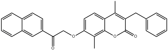 3-benzyl-4,8-dimethyl-7-(2-naphthalen-2-yl-2-oxoethoxy)chromen-2-one 结构式