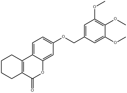 3-[(3,4,5-trimethoxyphenyl)methoxy]-7,8,9,10-tetrahydrobenzo[c]chromen-6-one 结构式