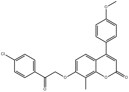 7-[2-(4-chlorophenyl)-2-oxoethoxy]-4-(4-methoxyphenyl)-8-methylchromen-2-one Structure